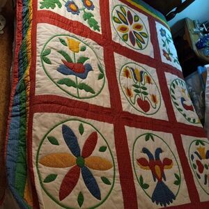 Vintage Pennsylvania Dutch Hex Symbols Quilt